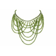 925 Sterling Silver designer Necklace green peridot Semi Precious Gemstone